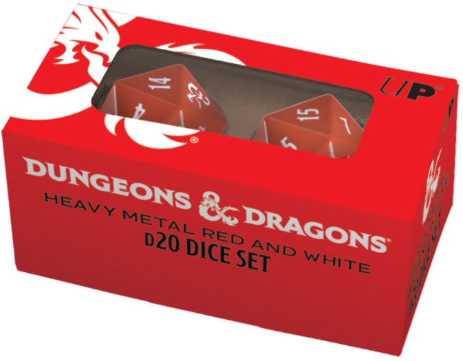 Dungeons & Dragons Heavy Metal 2 D20 Set (Red & White)