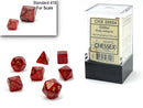 Glitter Mini-hedral Ruby Red/gold 7-Die Set