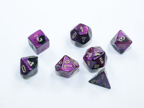Gemini Mini-hedral Black-Purple/gold 7-Die Set