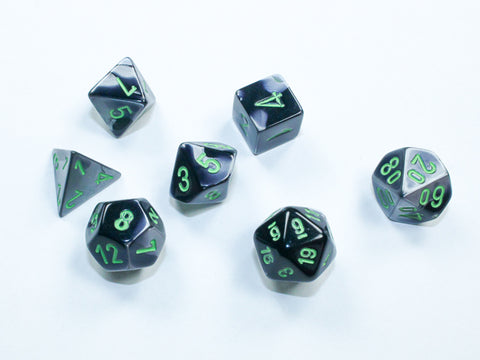 Gemini Mini-hedral Black-Grey/green 7-Die Set