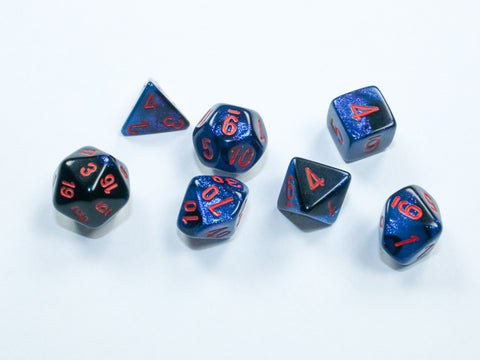 Gemini Mini-Hedral Black-Starlight/Red 7-Die Set