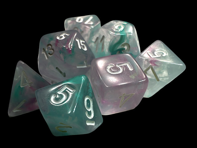 Nebula Mini-hedral Wisteria/white 7-Die set