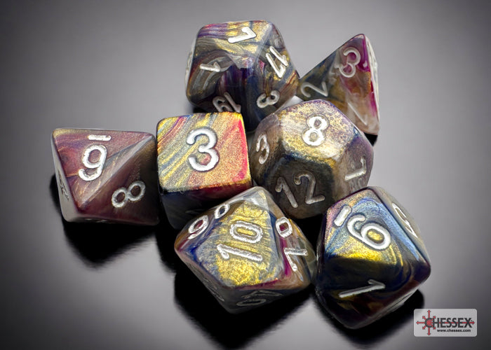 Festive Mini-hedral Carousel/white 7-Die Set