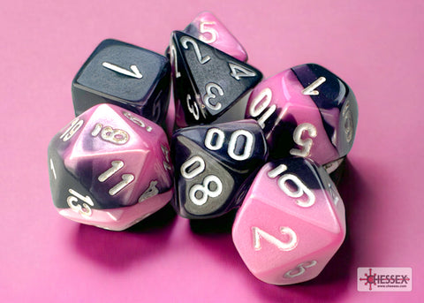 Gemini Mini-hedral Black-Pink/white 7-Die Set