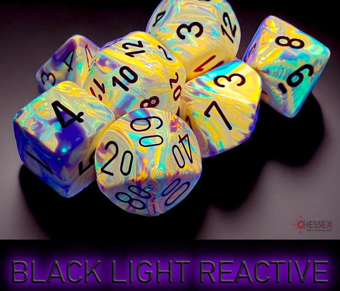 Festive Sunburst/red Polyhedral 7-Dice Set