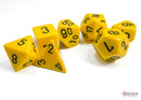 Opaque Yellow/black Polyhedral 7-Dice Set