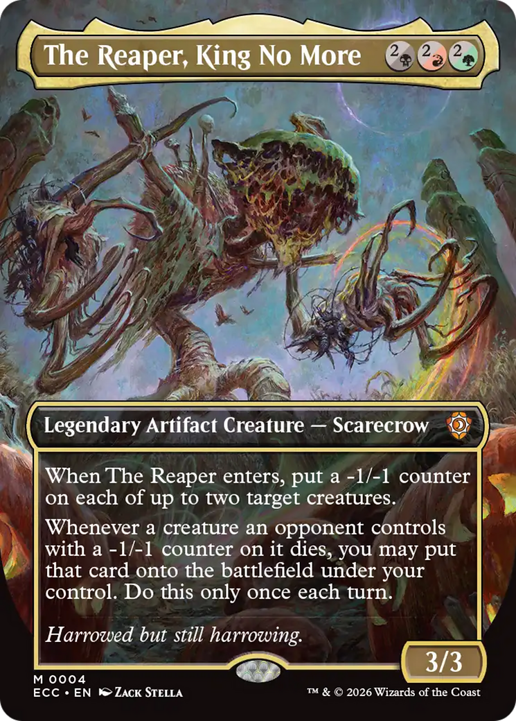mtg no creature commander deck The Reaper, King No More (Borderless) [Lorwyn Eclipsed Commander]