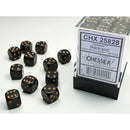 12mm d6 Dice Block (36 Dice - Opaque: Black/Gold)
