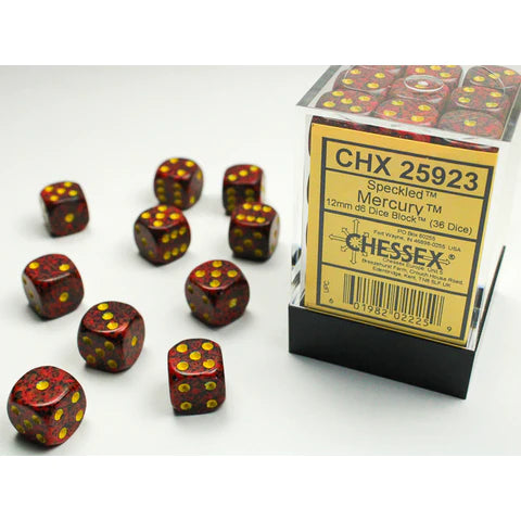 12mm d6 Dice Block (36 Dice - Speckled Mercury)