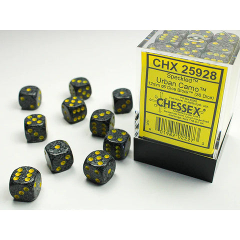 12mm d6 Dice Block (36 Dice - Speckled: Urban Camo)