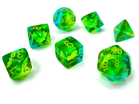 Gemini Dice -Chessex (Green-Teal/Yellow)