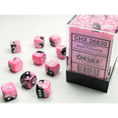 12mm d6 Dice Block (36 Dice - Gemini: Black-Pink/White)