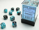 12mm d6 Dice Block (36 Dice - Gemini: Black-Shell/White)