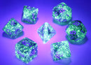 CHESSEX POLYHEDRAL BOREALIS 7-DIE SET LIGHT SMOKE/SILVER LUMINARY