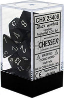 Opaque Polyhedral Black/white 7-Die set
