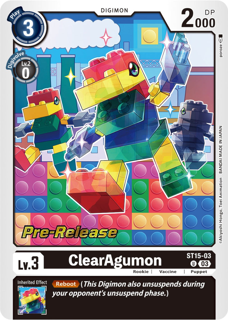 ClearAgumon [ST15-03 U] [Starter Deck: Dragon of Courage Pre-Release Cards]