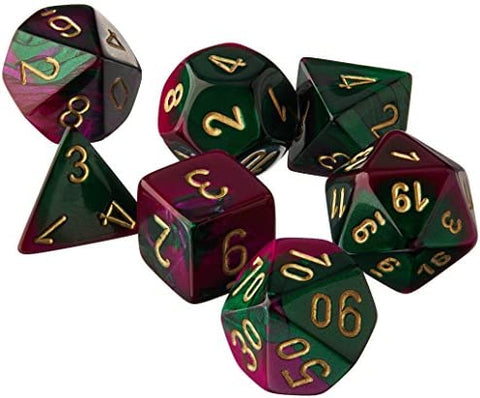 Gemini Dice -Chessex (Green-Purple/Gold)