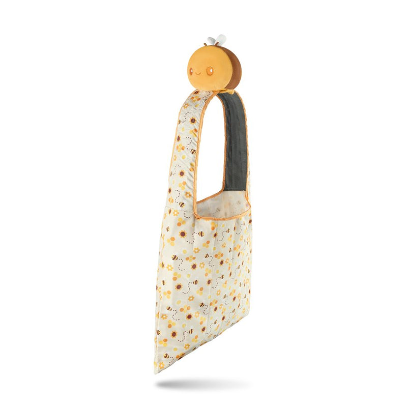 Tote Bag with Plushie: (Yellow Bees & Honeycomb + Yellow Bee)