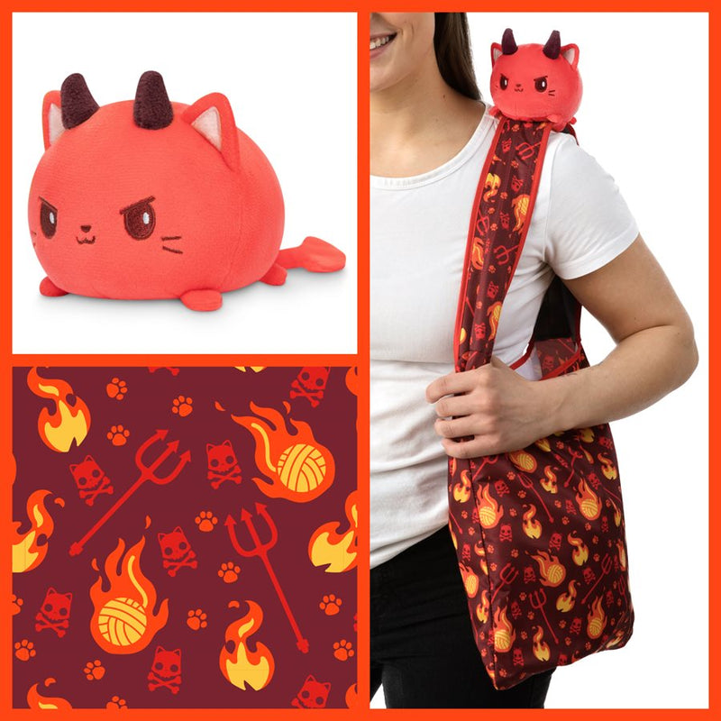 Tote Bag with Plushie: (Red Devil Cats + Red Devil Cat)