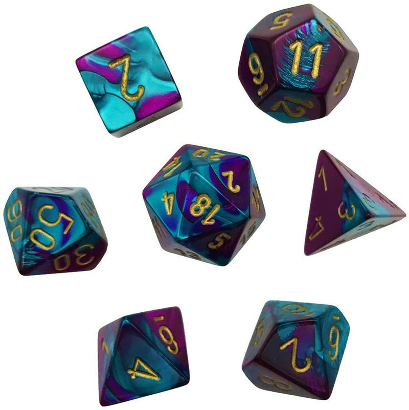 Polyhedral Dice Set: Gemini: 7Pc Purple-Teal/Gold