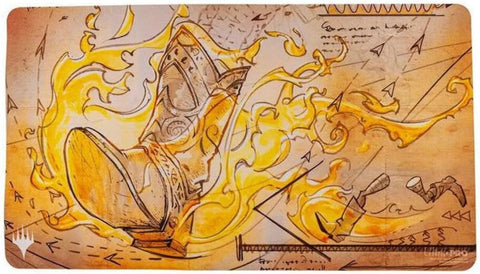 Playmat: Magic the Gathering: The Brothers' War Schematic Art: Swiftfoot Boots