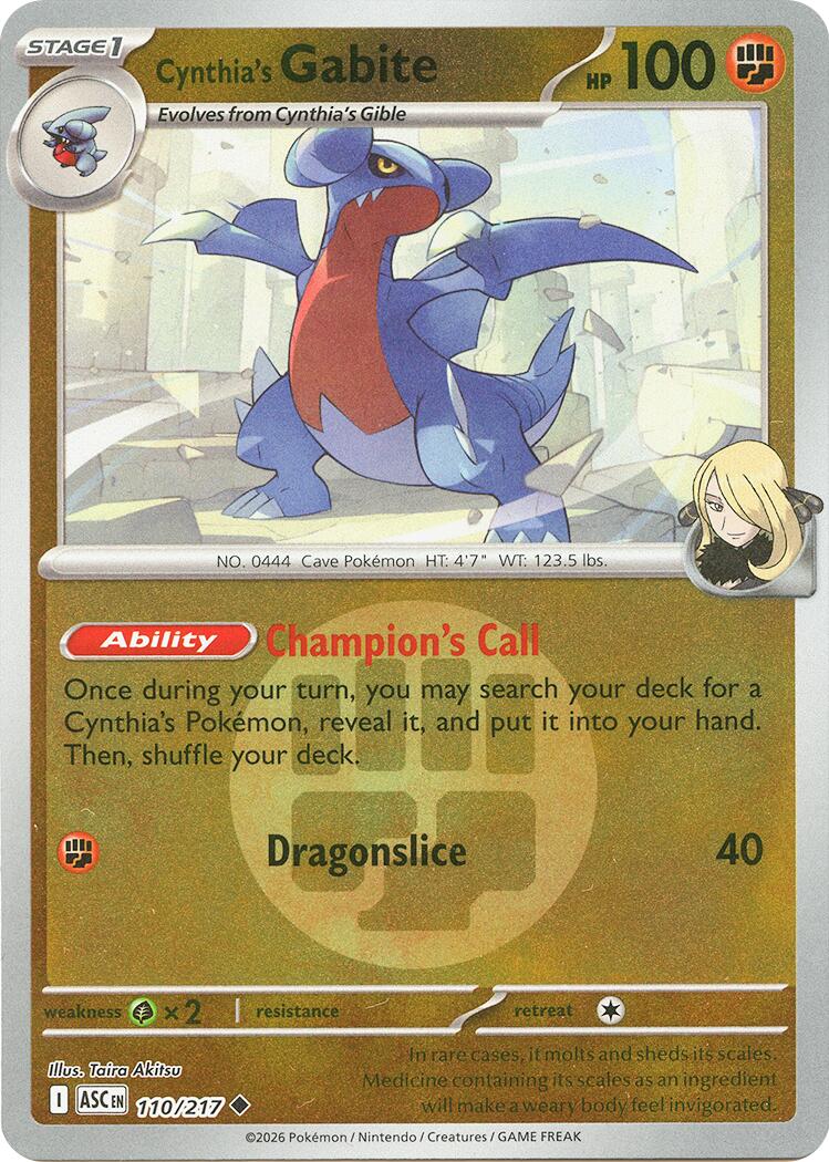 Cynthia's Gabite (110/217) (Energy Symbol Pattern) [Mega Evolution: Ascended Heroes]