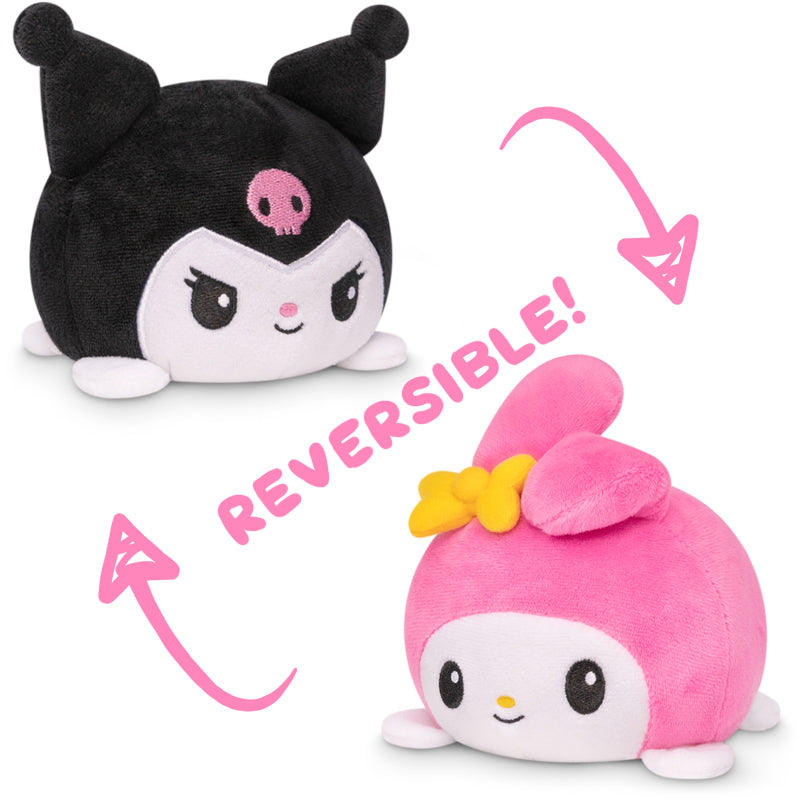 Reversible: Sanrio My Melody & Kuromi Plushie (Happy + Angry / White & Pink + White & Black)