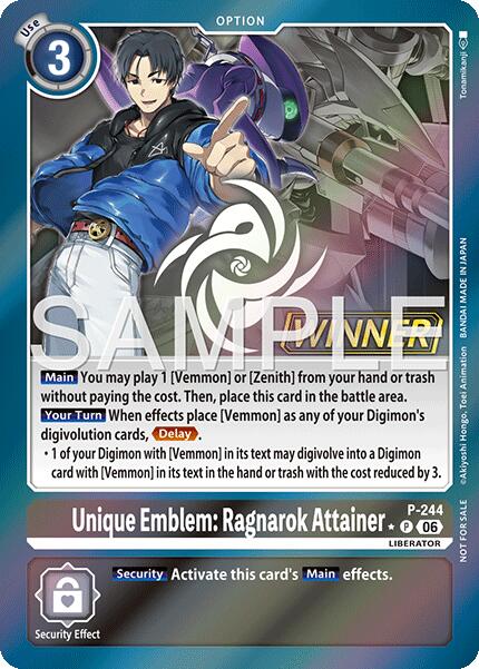 Unique Emblem: Ragnarok Attainer [P-244] (Official Store Tournament 2026 Vol. 3 Winner) [Promotional Cards]