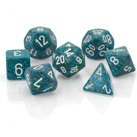 CHESSEX POLYHEDRAL SPECKLED 7-DIE SET SEA