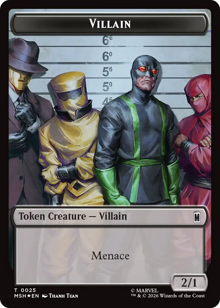 Shapeshifter (018) // Villain (025) Double-Sided Token (Surge Foil) [Marvel Super Heroes Commander Tokens]