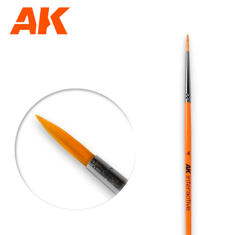 AK Interactive Round Brush 4 Synthetic