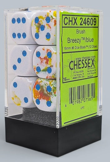 Dice: 12x D6: 16 mm: Brush: Breezy / Blue
