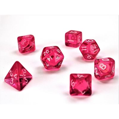 Translucent Polyhedral Pink/white 7-Die set