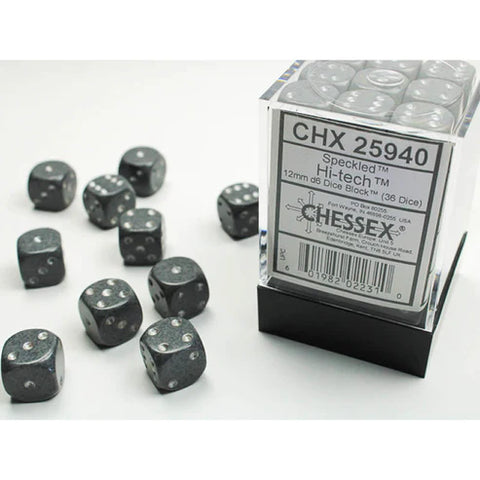 12mm d6 Dice Block (36 Dice - Speckled: Hi-Tech)