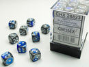12mm d6 Dice Block (36 Dice - Gemini: Blue-Steel/White)