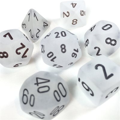 Frosted Dice - Clear/Black