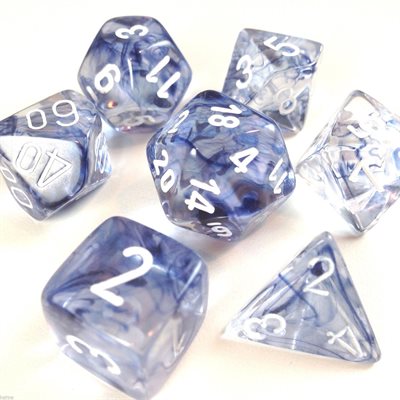Nebula Black/white Polyhedral 7-Dice Set