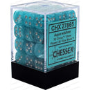 Dice: 36x D6: Cirrus: Aqua / Silver
