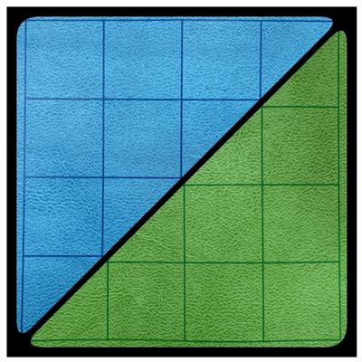 Mat: 1” Hex 2 Sided Blue / Green Battlemat (Two Color Mat)
