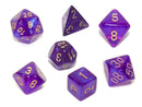 Borealis Royal Purple/gold Luminary Polyhedral 7-Dice Set
