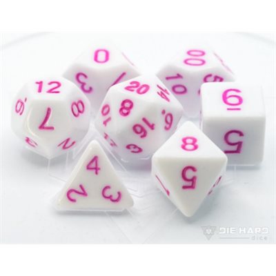 7 Pc RPG Set: White with Pastel Magenta