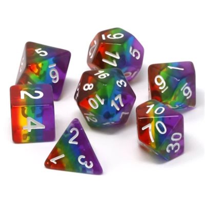 7 Pc RPG Set: Prismatic Rainbow