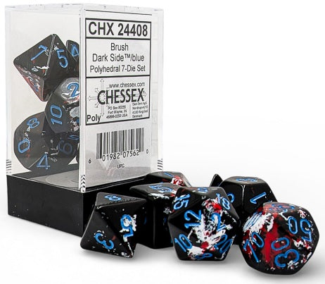 Dice: 7 pc: Brush : Dark Side / Blue