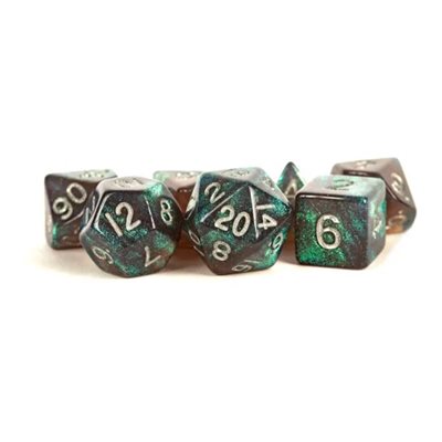 Acrylic 16mm 7pc Set: Stardust Gray with Silver Numbers