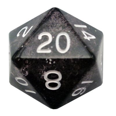 Acrylic 35mm D20: Ethereal Black with White Numbers
