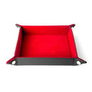 Dice Tray: Leather Backed Fold Up Dice Tray: Red