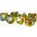 Dice: Resin 16mm 7pc Set: Yellow Aurora