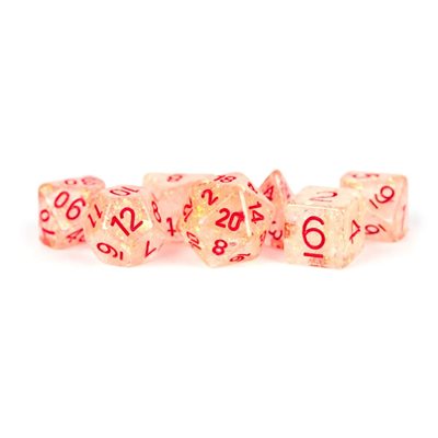 Dice: Resin 16mm 7pc Set: Flash Red