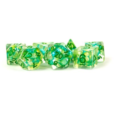 Dice: 7 pc: 16 mm: Resin: Pearl Sea Foam