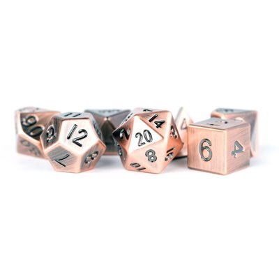 Dice: Resin 16mm 7pc Set: Antique Copper